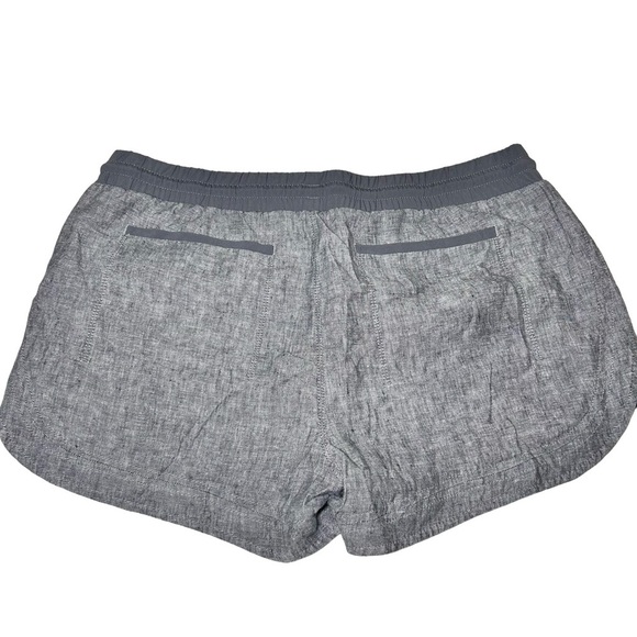 Athleta Cabo Gray Linen Shorts, Size 14 - Picture 3 of 4